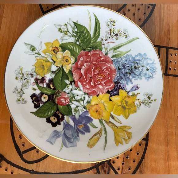 Hutschenreuther Ursula Band vintage floral numbered wall plates x2 1987 & 1988 - Picture 3 of 6